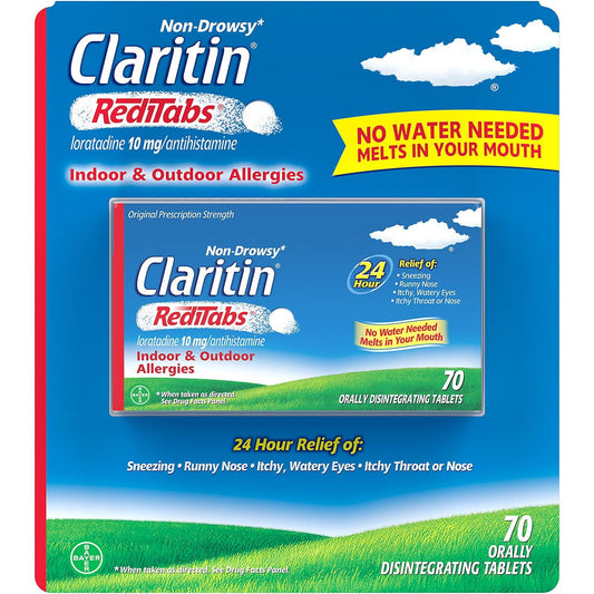 Claritin 24-Hour Non-Drowsy Allergy Antihistamine RediTabs, Loratadine 10 mg, (70 ct.)