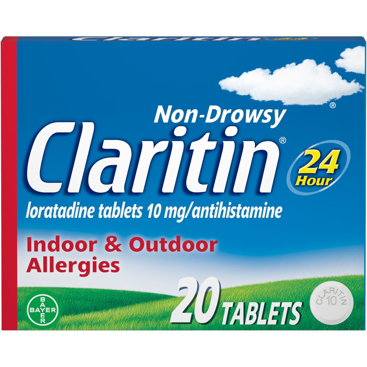 Claritin 24 Hour Non-Drowsy Allergy Relief Tablets,10 mg, 20 Ct