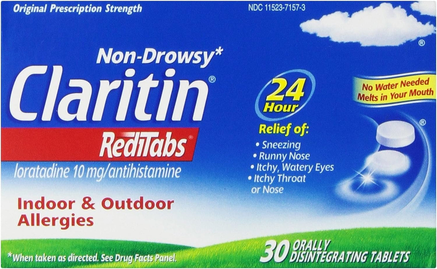 Claritin Redi Tabs Allergy Relief 10 mg Loratadine Tablet, 30 per Box