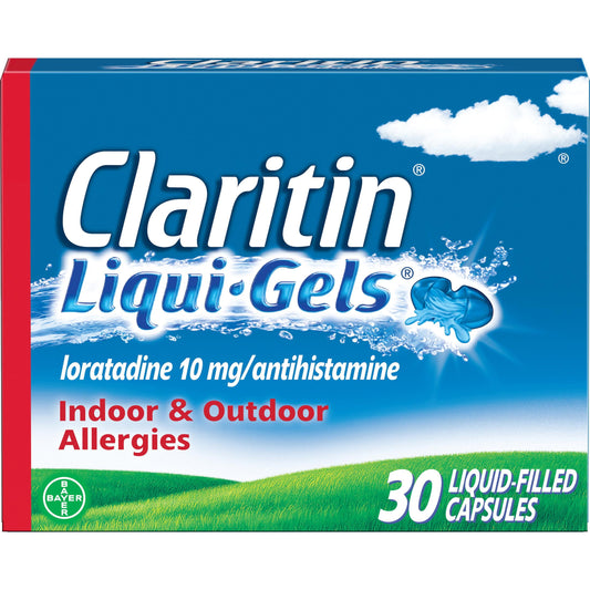 Claritin Liqui-Gels 24 Hour Non-Drowsy Allergy Medicine, Loratadine Antihistamine Capsules, 30 Ct