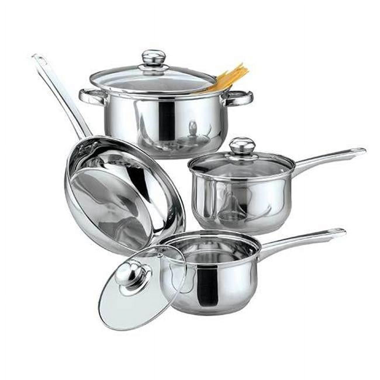 Classic Stainless Steel Cookware Set, Silver - 7 Piece