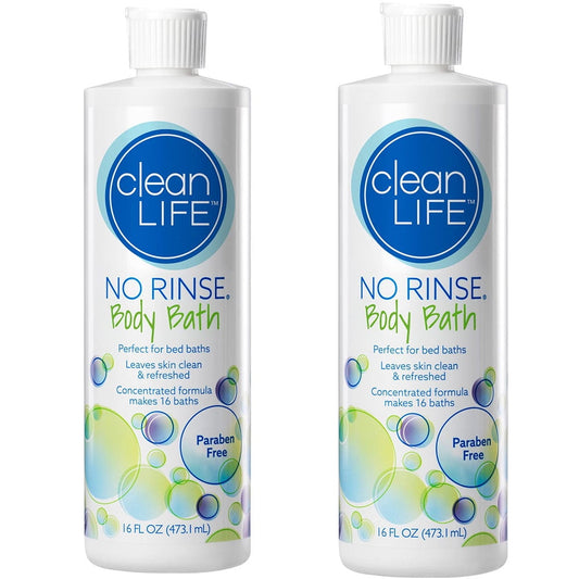 Cleanlife No-Rinse Body Bath, 16 oz, Alcohol-free, 2 Pack