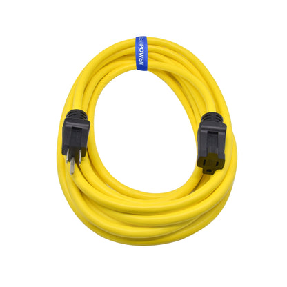 Clear Power 12/3 SJTW 50 ft Heavy Duty Outdoor Extension Cord, Yellow, CP10145