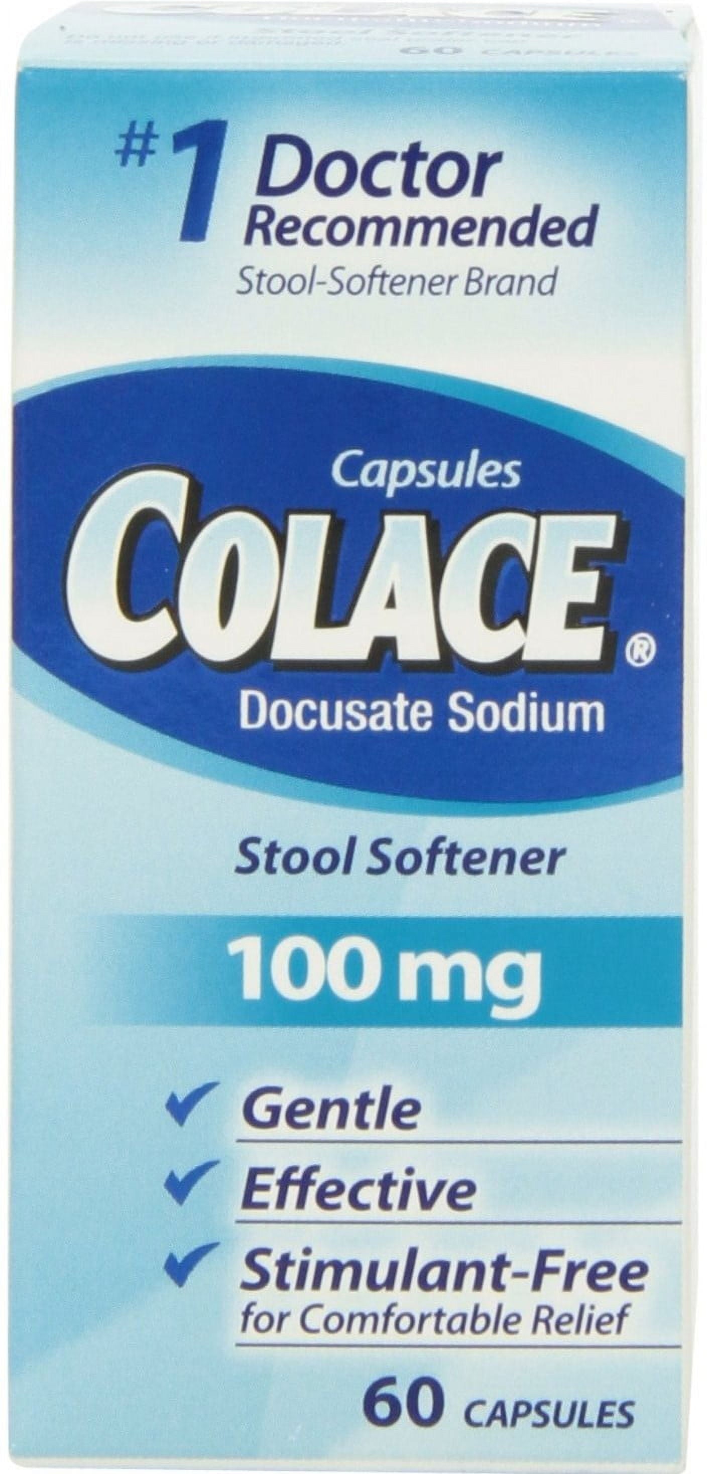 Colace Stool Softener, 100 mg Capsules, 60 ea