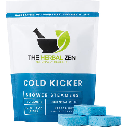 Cold Kicker Shower Steamers Aromatherapy - Eucalyptus Shower Steamer - Shower Bombs Made in the USA - Menthol Shower Steamer - Self Care Gifts - Adult Stocking Stuffer - Shower Scent Steamers