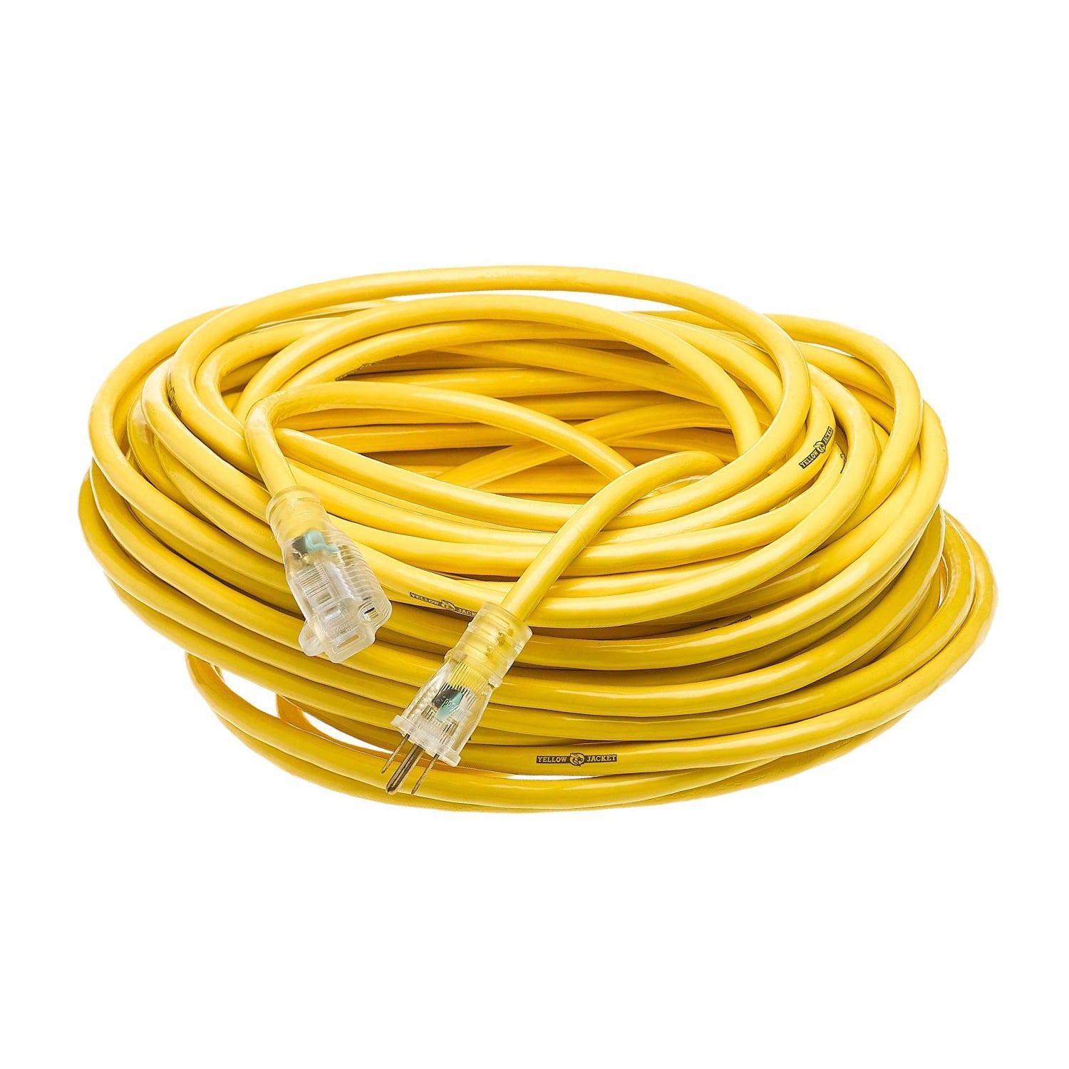 Yellow Jacket 2885 12/3 100' Yellow SJTW Heavy-Duty Extension Cord