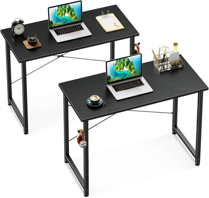 Coleshome 40 Inch Computer Desk Set of 2, Modern Simple Style Desk for Home Office, Study Student Writing Desk, Vintage