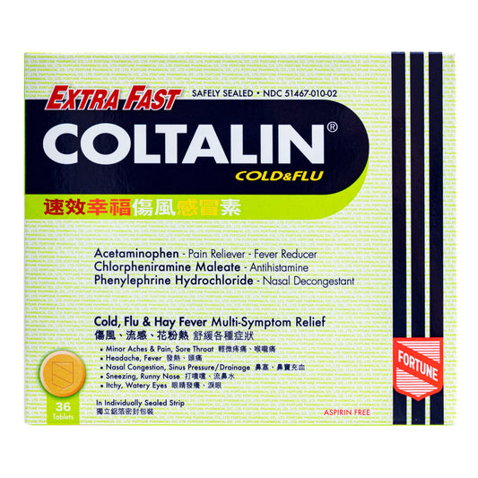 Coltalin - Extra Fast Cold & Flu Tablets (For Adults)