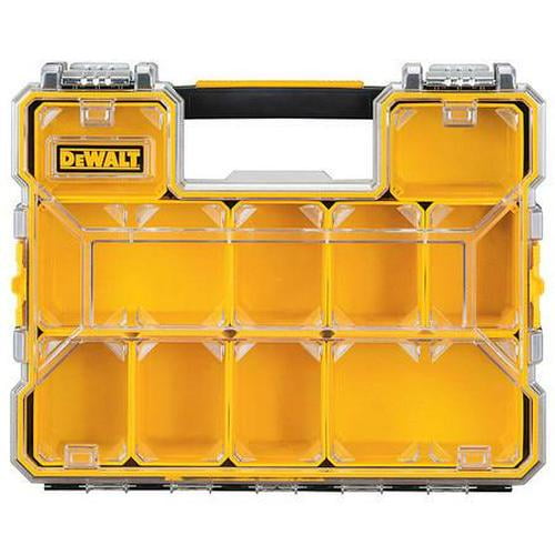 Compartment Box, 17-1/2 in L x 14 in W x 4-1/2 in H, 10 Compartments, Black/Yellow