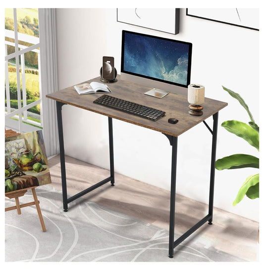 Computer Desk, 32 Inch Home Office Desk with Metal Frame, Modern Simple Small Computer Desk PC Table for Home Office Study, Computer Writing Desk Office Desk Work Study Table for Small Space