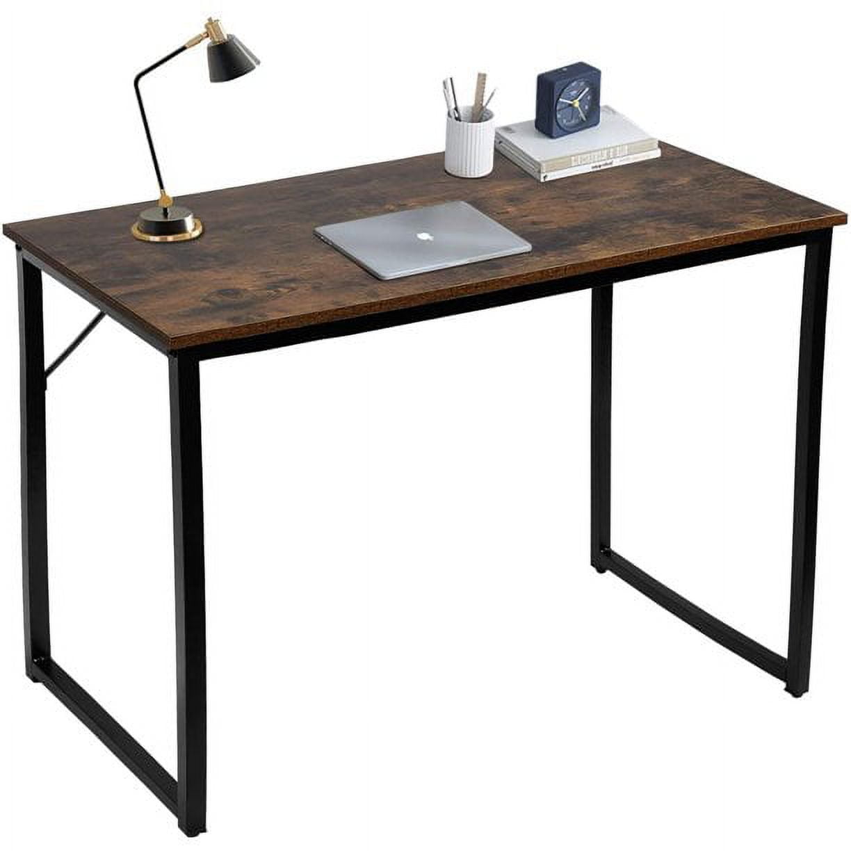 Computer Desk 40 inch Home Office Writing Study Desk, Modern Simple Style Laptop Table (Brown)