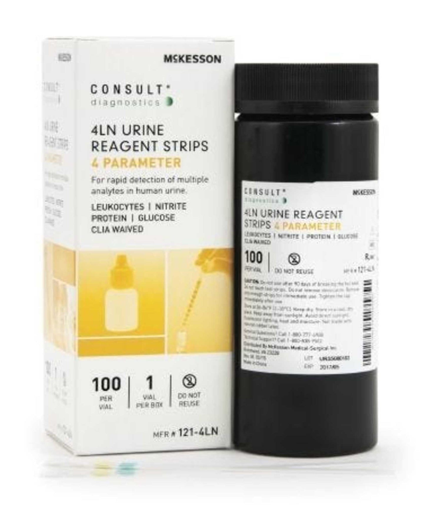 Consult 121-4LN Urine reagent strips. 1 bottle of 100 strips.