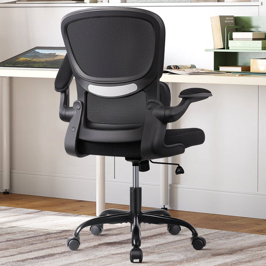 Coolhut Office Chair, Ergonomic Desk Chair with Lumbar Support and Adjustable Armrests, Breathable Mesh Mid Back Computer Chair, Reclining Task Chair for Home Office