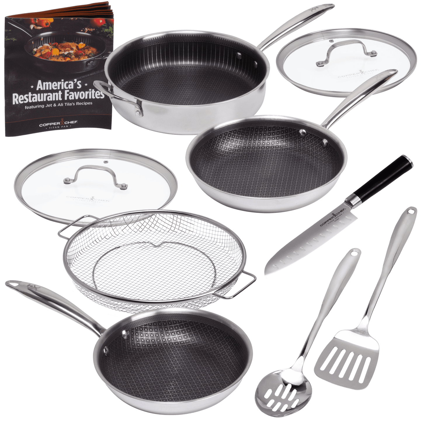 Copper Chef Titan Tri-Ply 10-Piece Stainless Steel Cookware Set with Non-Stick 3D Matrix