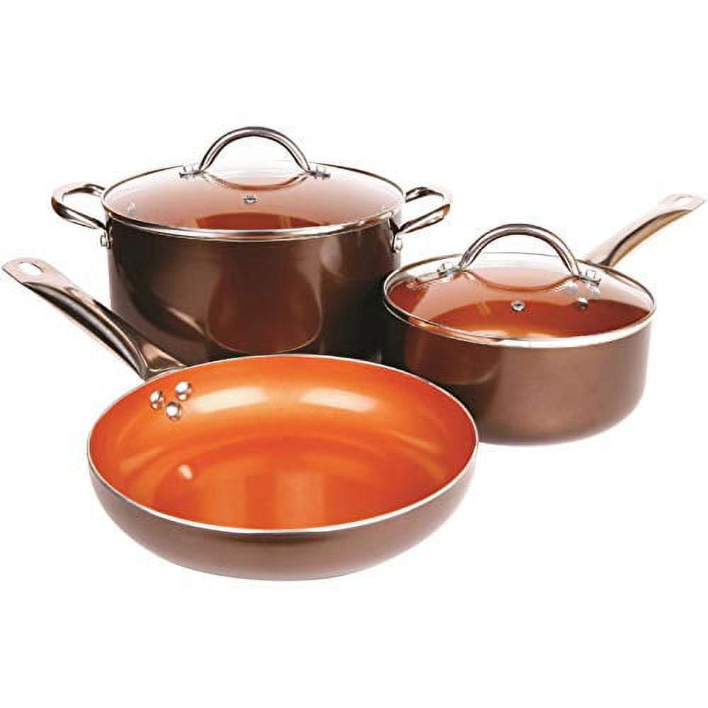 Copper Cookware Set 5-Piece Luxury Ceramic Induction Non-Stick