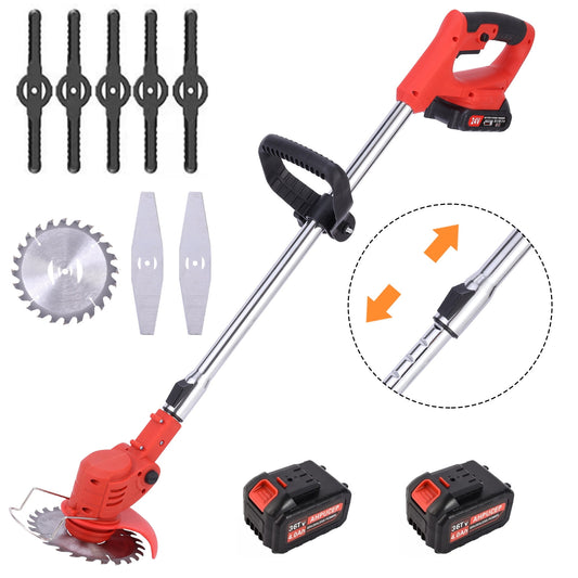 Cordless Weed Wacker Brush Cutter Battery Powered Electric Weed Eater Lightweight for Home Garden Lawn Yard Bush Trimming & Pruning