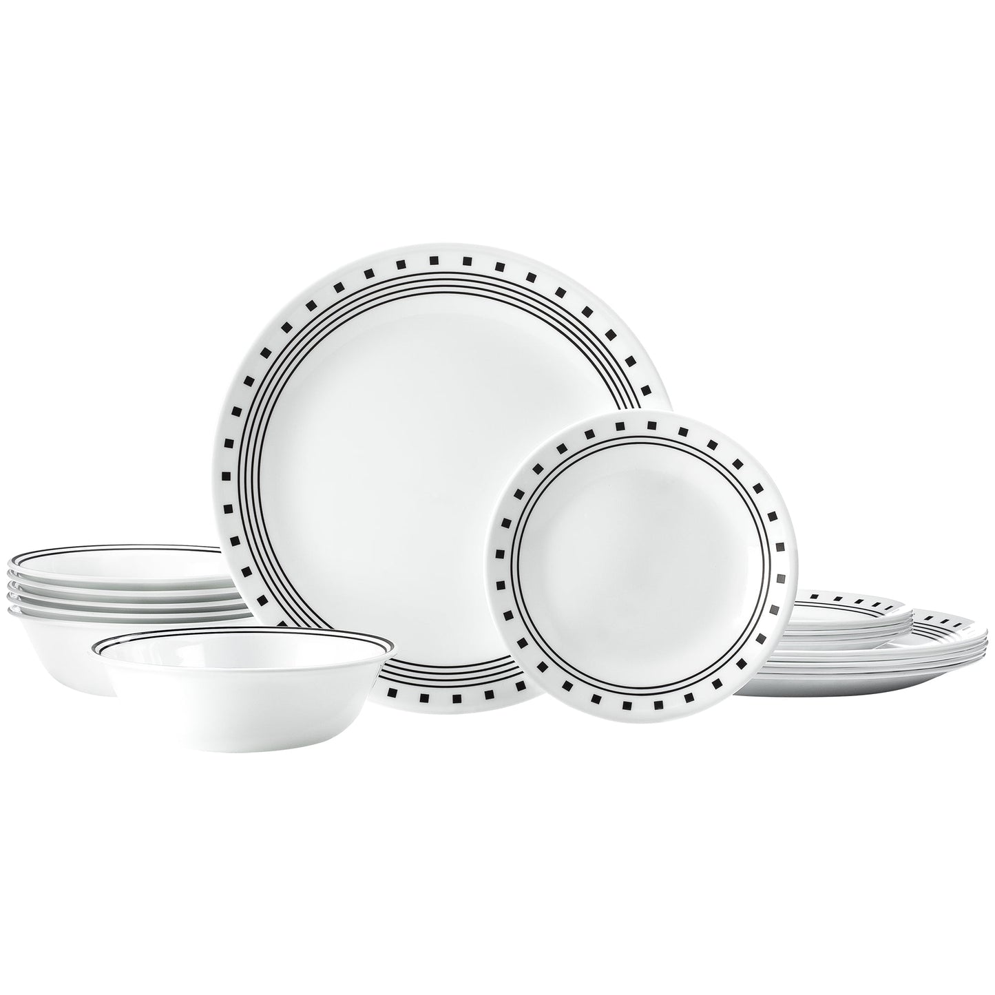 Corelle City Block 18-piece Dinnerware Set, Service for 6