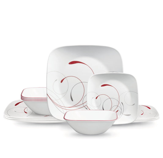 Corelle Splendor, Square, 12 Piece, Dinnerware Set