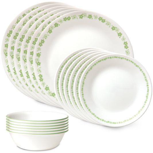 Corelle Spring Blossom 18-Piece Dinnerware Set, Service for 6