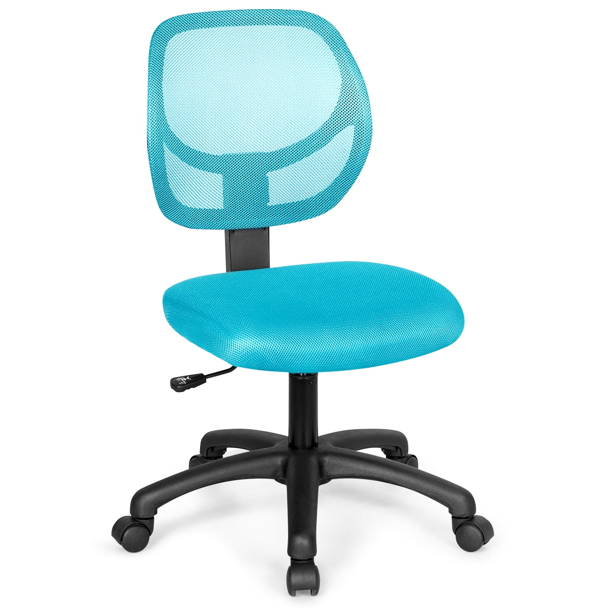 Costway Mesh Office Chair Low-Back Armless Computer Desk Chair Adjustable Height Blue