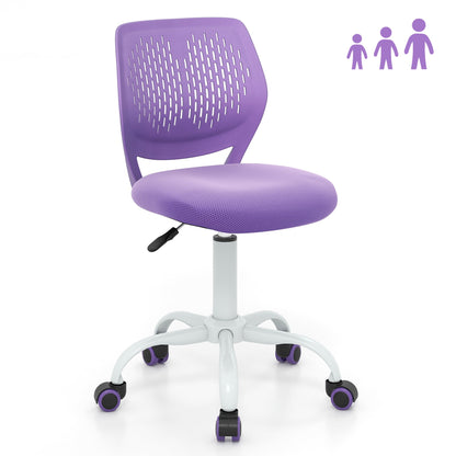 Costway Kids Desk Chair Ergonomic Swivel Children Mesh Study Height Adjustable Purple