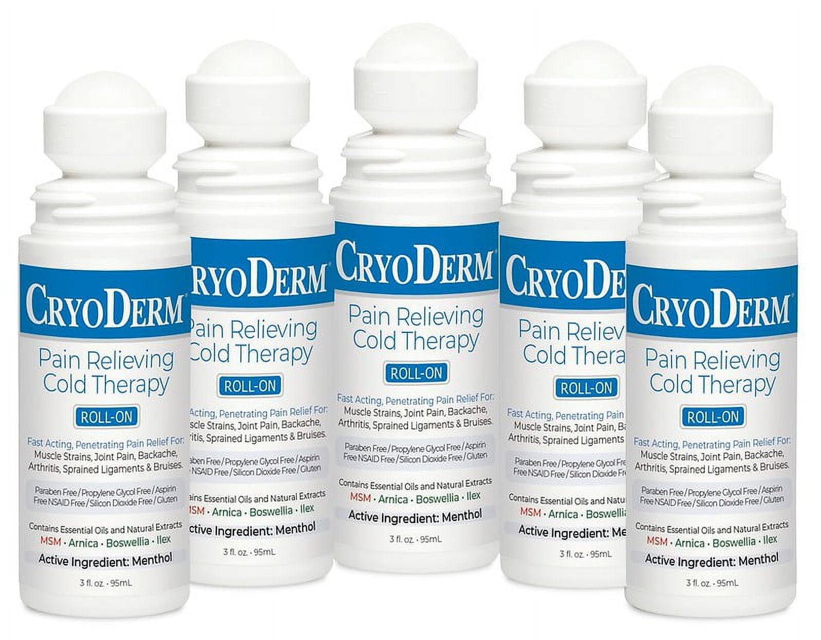 Cryoderm 3 oz Roll-On Package of 5