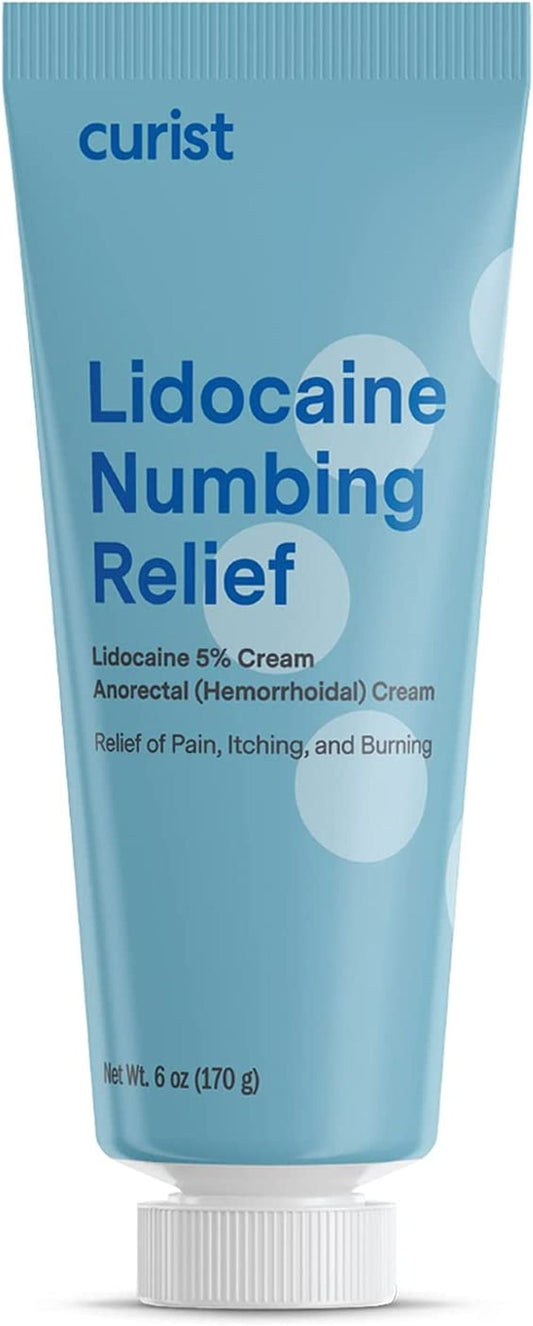 Curist Lidocaine 5% Cream 6 oz Tube | 5% Lidocaine Numbing Cream 6 oz Tube