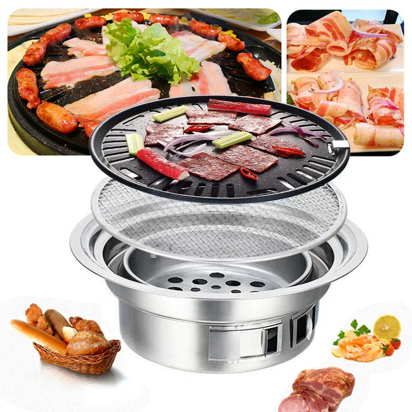 DENEST BBQ Grill Charcoal Barbecue Stove Cooker Japanese Korean Style