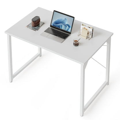 DESINO 32 inch Computer Desk, Small Home Office Desk for Small Spaces, Modern Simple Style for Home Office Study, Perfect for Students and Adults, White