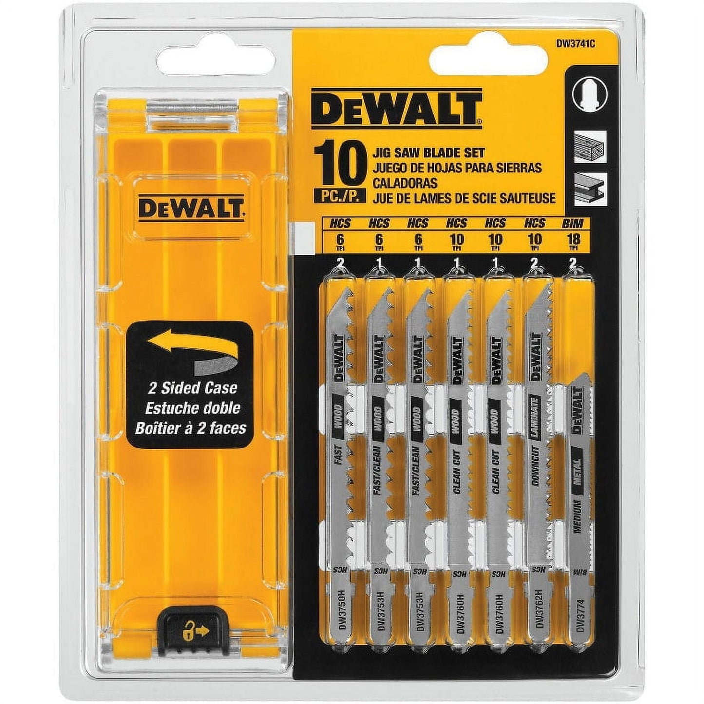 DEWALT 10-Piece T-Shank Jig Saw Blade Set with Case