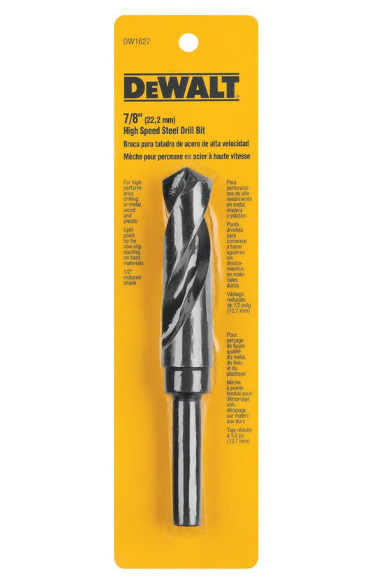 DeWalt  DW1627 1/2" Black Oxide Reduced Shank Drill Bit