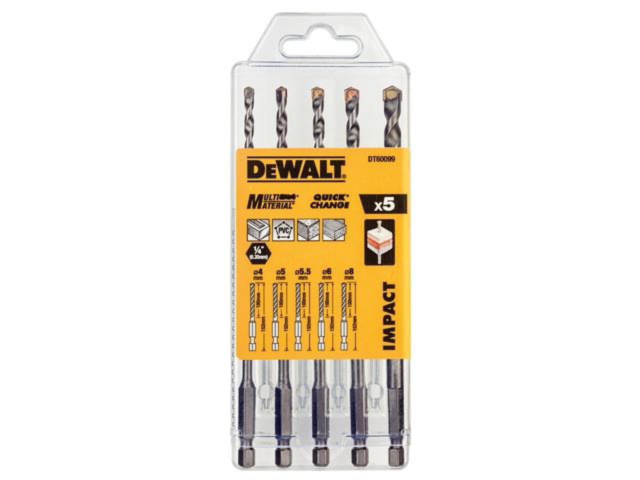 DEWALT - DT60099 Extreme Impact Masonry Drill Bit Set 5 Piece