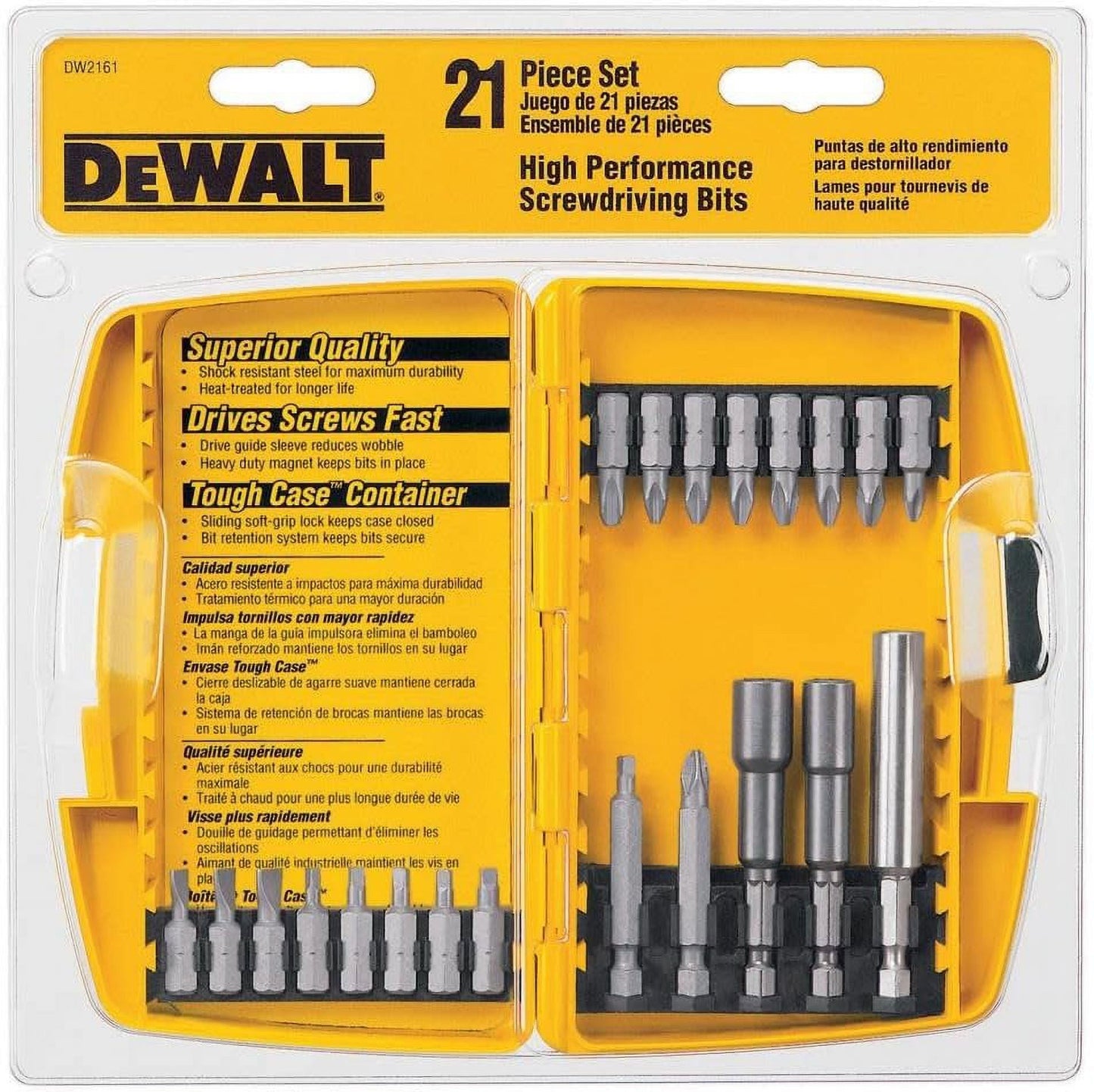 DEWALT DW2161 21-Piece Screwdriving and Nutdriving Set in Plastic Case