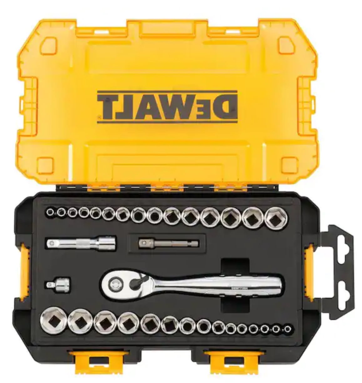 DEWALT DWMT73804 1/4" and 3/8" Drive Socket Set (34-Piece)