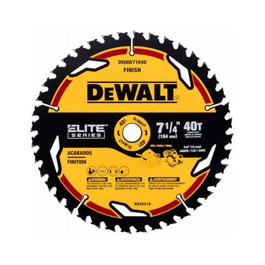 DeWalt Elite Series 7-1/4 in. D X 5/8 in. Carbide Circular Saw Blade 40 teeth 1 pk