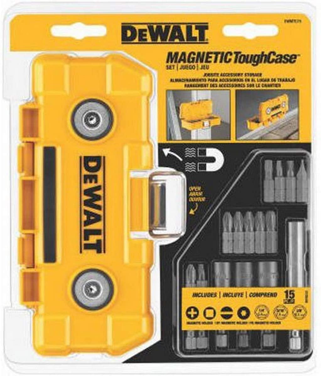 DEWALT Impact Driver Bit Set with Magnetic Tough Case, 15-Piece (DWMTC15)