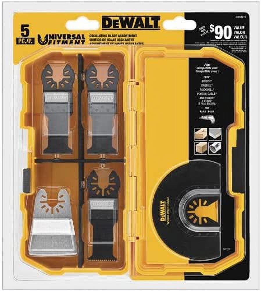 DEWALT Oscillating Tool Blades Kit, 5-Piece (DWA4216) , Black