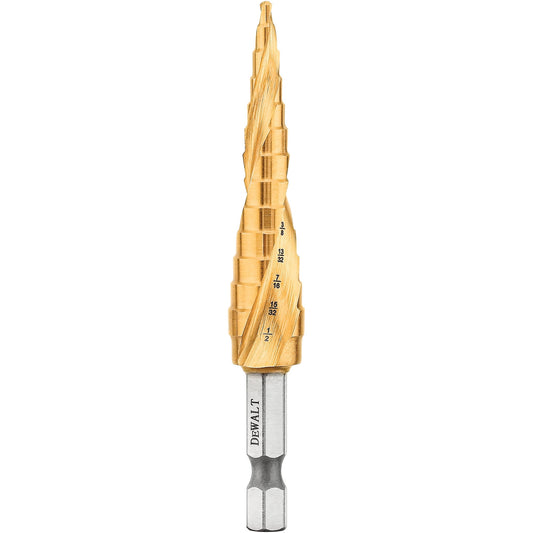 DEWALT Step Drill Bit, Impact Ready, 1/8-Inch-1/2-Inch (DWA1783IR)