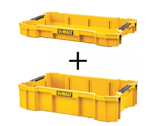 DEWALT TOUGHSYSTEM 2.0 Shallow Tool Tray and TOUGHSYSTEM 2.0 Deep Tool Tray