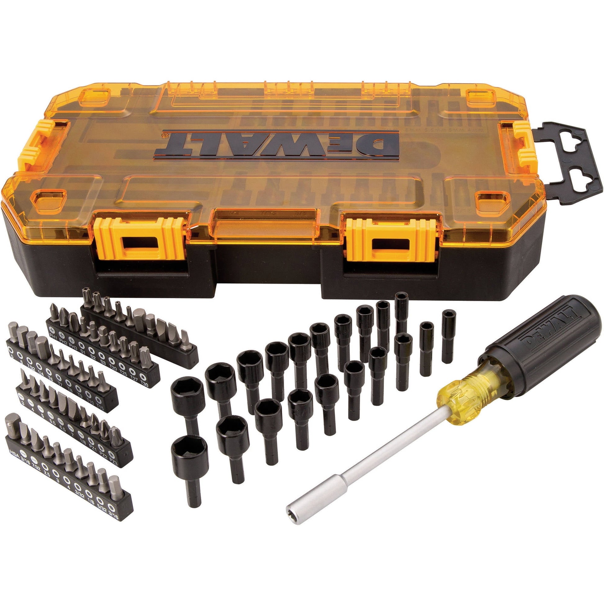 DEWALT Tough Box Tool Kit, 1/4" Multi-Bit & Nut Driver Set