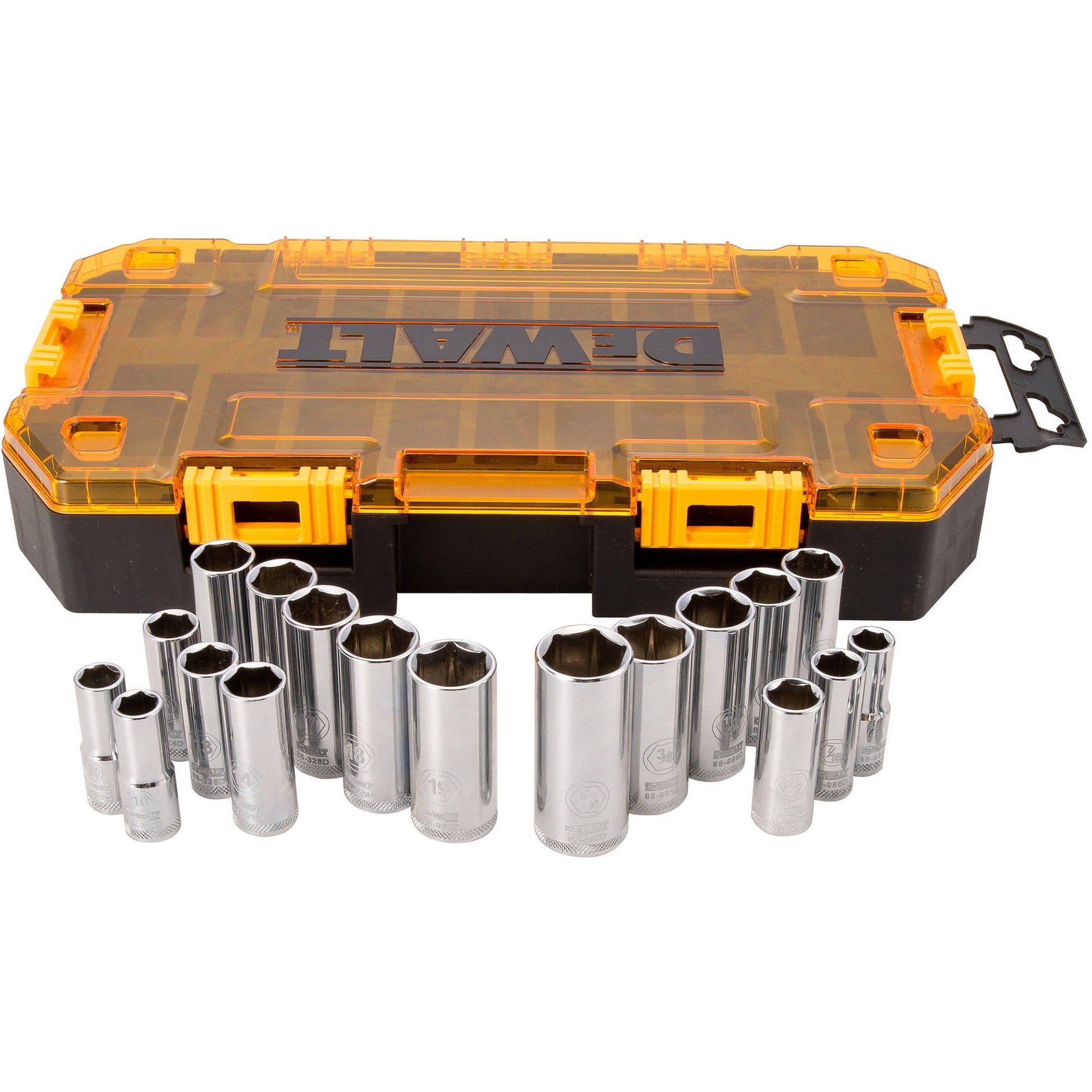 DEWALT Tough Box Tool Kit, 3/8" Deep Drive Socket Set