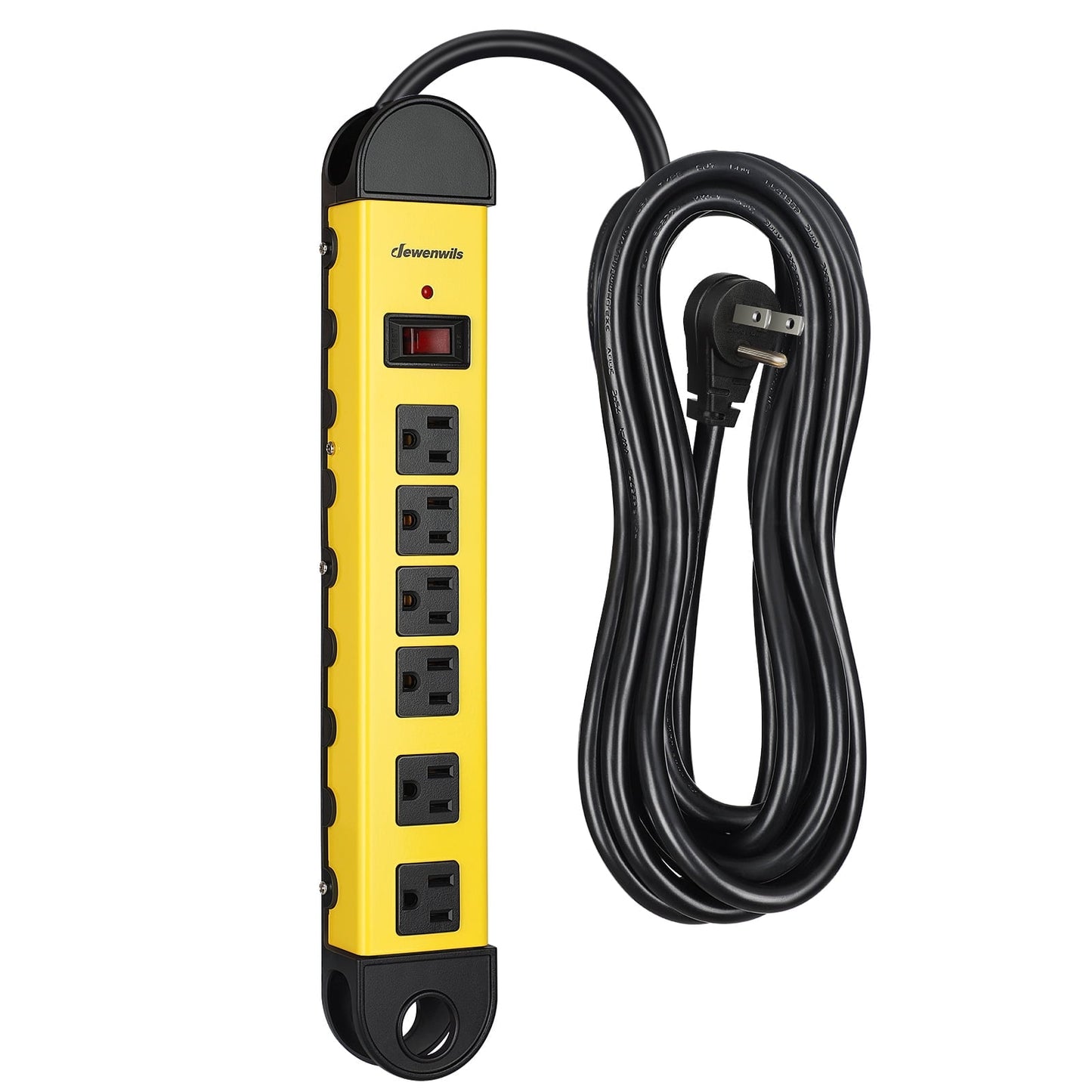 DEWENWILS 6-Outlet Metal Surge Protector Power Strip with 15ft. Long Cord, 900 Joules