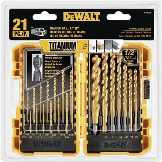 DeWalt 21PC TITANIUM NITRIDE DRILL SET