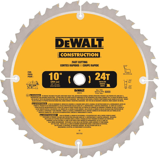 DeWalt Construction, 10" 24T Thin Kerf Table, Each (115-DW3112)