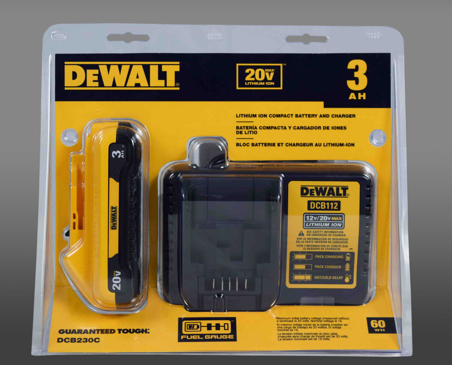 DeWalt DCB230C 20V 3.0Ah Lithium-Ion Battery & Charger Combo Pack