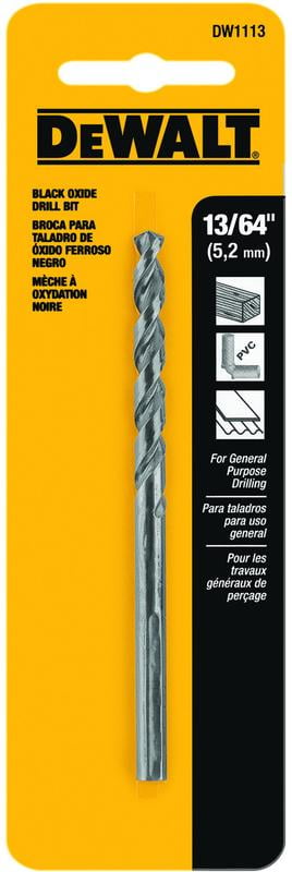 DeWalt DW1113 13/64 By 3-5/8 Inch Black Oxide Coated Drill Bit (Case of 5), 1 Each