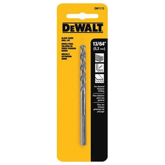 DeWalt DW1113 Black Oxide Drill Bit, 13/64 In. - Quantity 5