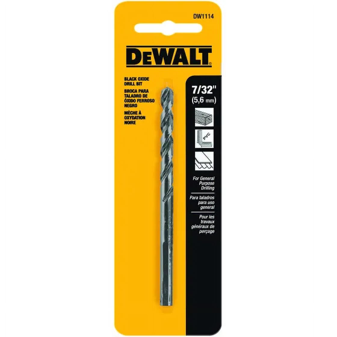 DeWalt DW1114 7/32 By 3-3/4 Inch Black Oxide Coated Drill Bit (Case of 5)