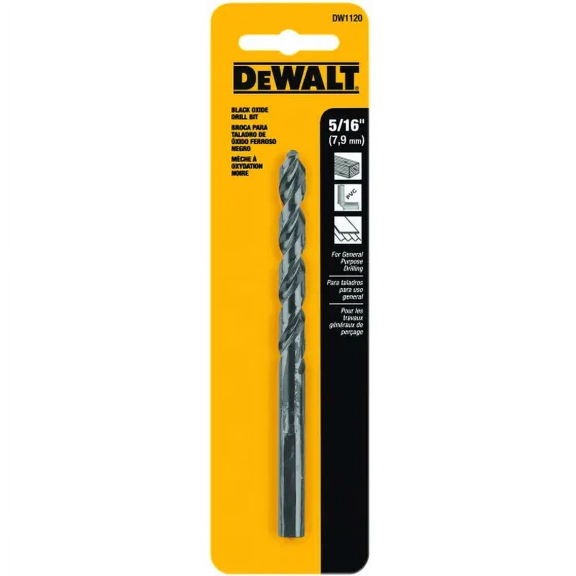 DeWalt DW1120 5/16 By 4-1/2 Inch Black Oxide Coated Drill Bit (Case of 3)