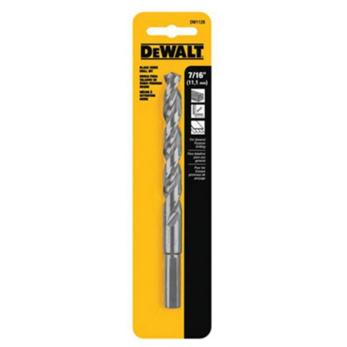 DeWalt DW1128 Black Oxide 135-Degree Split Point Drill Bit, 7/16", Each